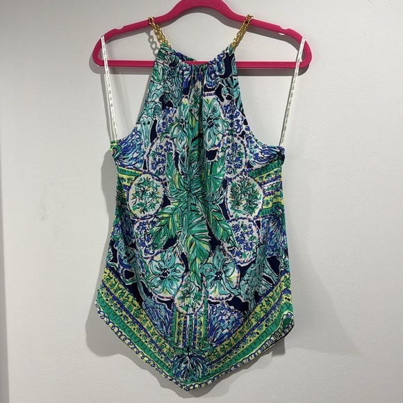 Lilly Pulitzer Silk Cabana Escape Artist Print Top Size M - Picture 3 of 9